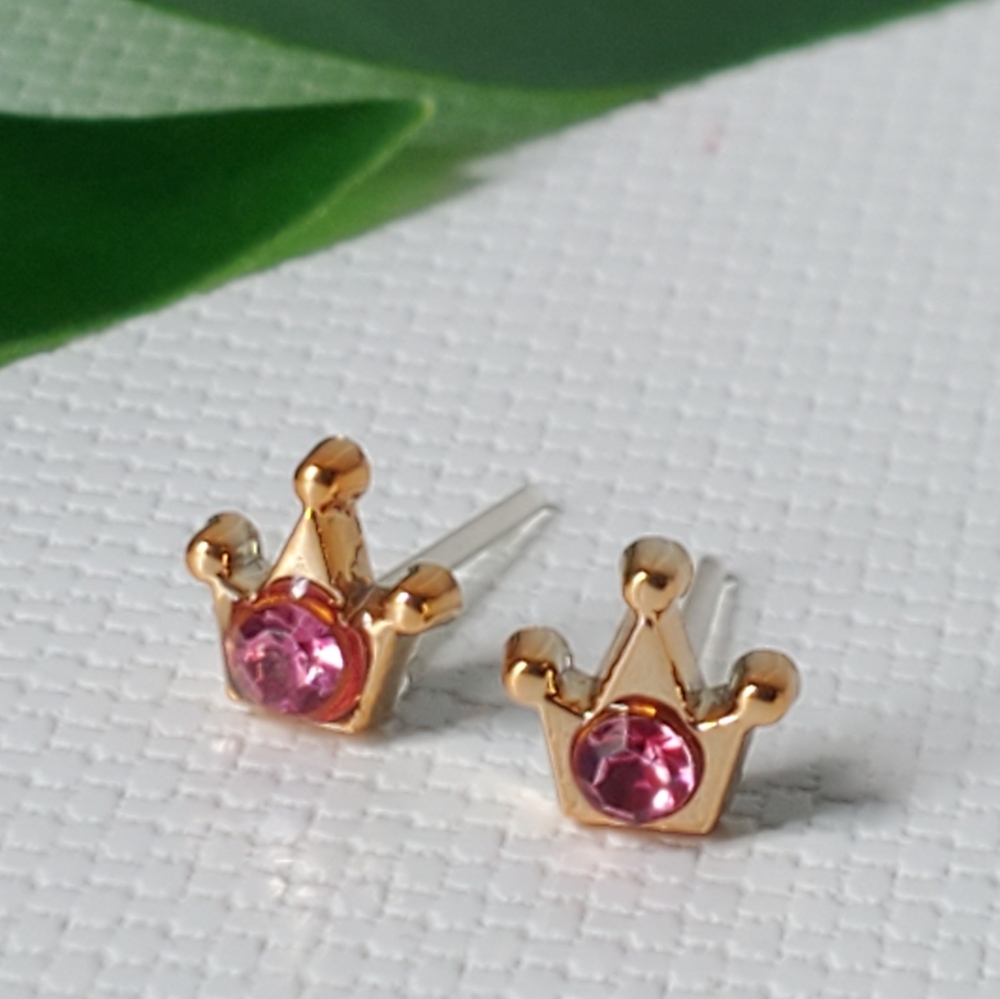 Hypoallergenic Plastic Studs Earrings Crown
